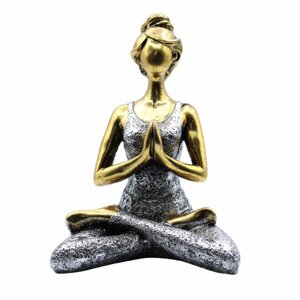 Ancient Wisdom Soška Yoga Lady Figurka - Bronzová a Stříbrná 24cm