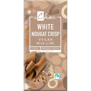 iChoc Veganská čokoláda bílá nugátová s oříšky BIO 80 g