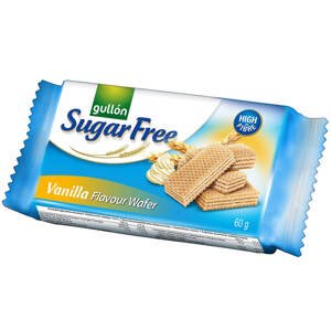 Gullón Vanilla oplatky plněné krémem s vanilkovou příchutí bez cukru Množství: 60 g