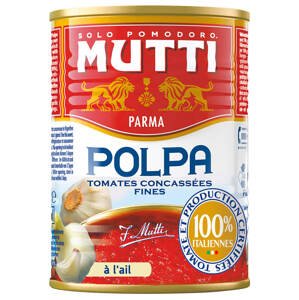 Mutti jemně krájená rajčata s česnekem 400 g