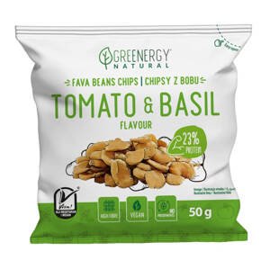 Greenergy Fava Chips s příchutí rajčat a bazalky 50 g