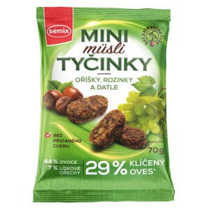 SEMIX (DMT) Mini Müsli tyčinky s oříšky bez lepku 70g