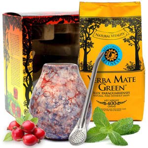 Mate Green Dárková sada Yerba Fitness + bombilla + kalabasa