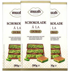 Muah Dubajská čokoláda mléčná 180 g (3 kusy)