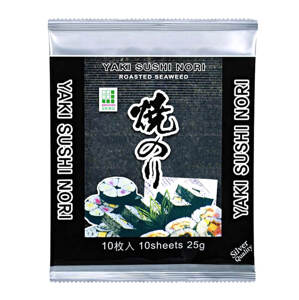 JHFOODS Yaki Sushi Nori Silver pražené mořské řasy 25g (10 plátků)